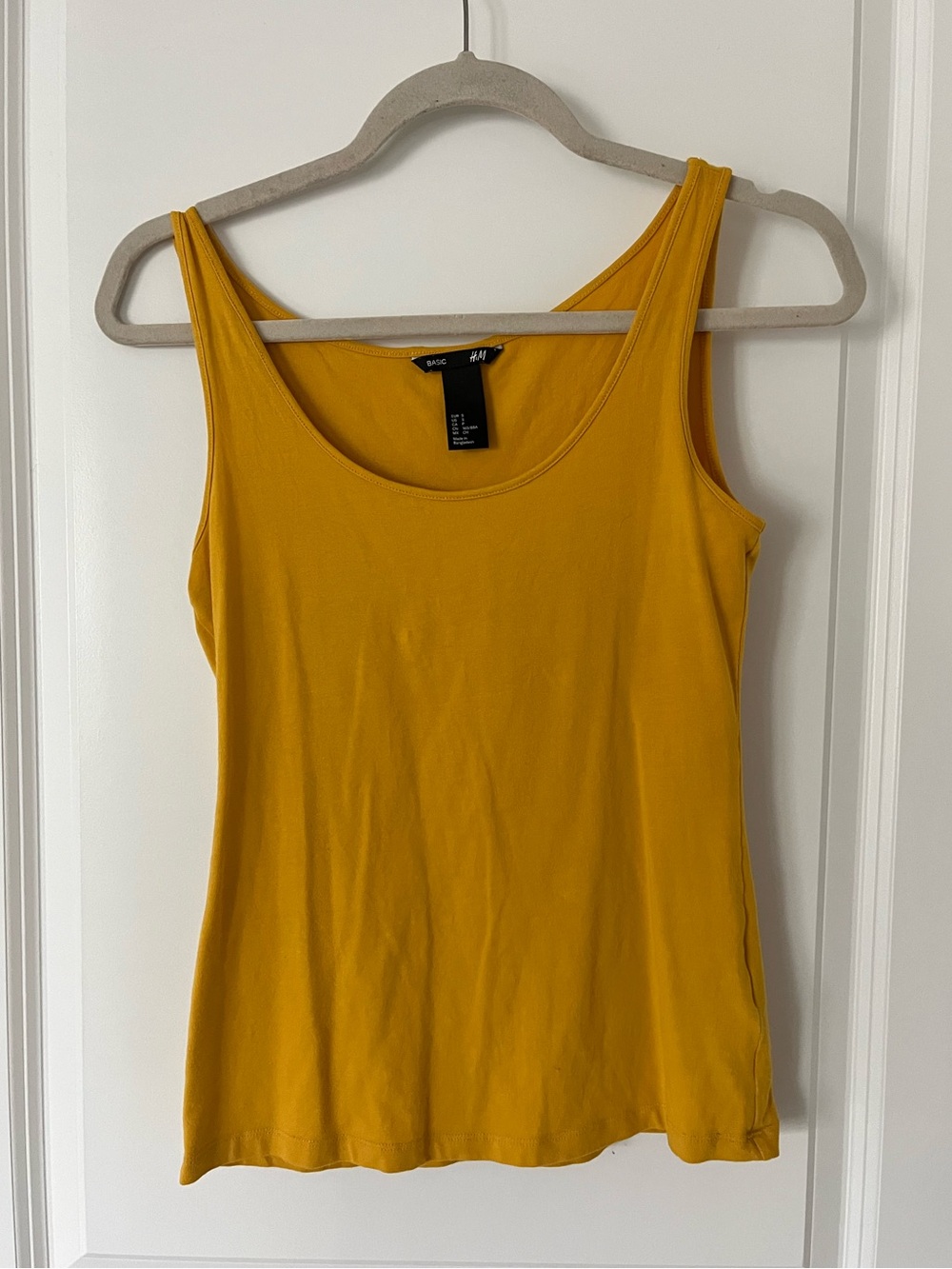 H&M Small Mustard Yellow Basic Tank Top